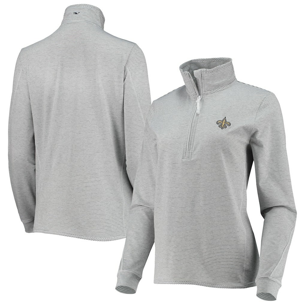 Vineyard Vines Women's Sankaty Shep Half-Zip Pullover Top - New Orleans Saints