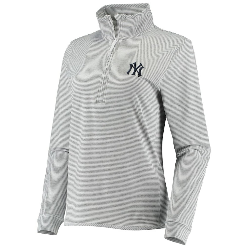 MLB New York Yankees Vineyard Vines Women's Stripe Sankaty Half-Zip Pullover Top