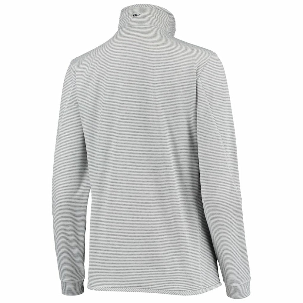 MLB New York Yankees Vineyard Vines Women's Stripe Sankaty Half-Zip Pullover Top