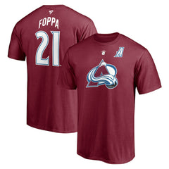 NHL Burgundy Peter Forsberg Colorado Avalanche Fanatics Authentic Stack Retired Player Nickname & Number T-Shirt
