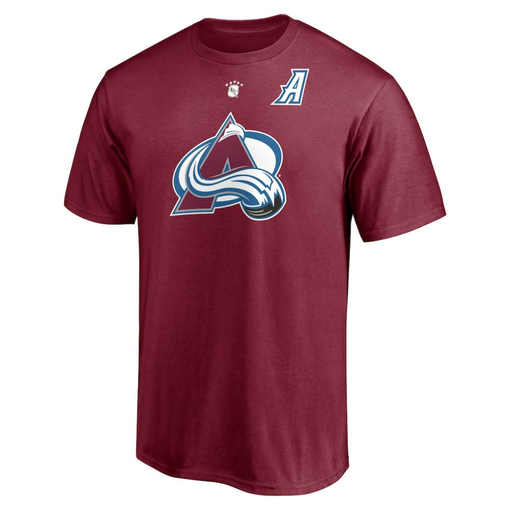 NHL Burgundy Peter Forsberg Colorado Avalanche Fanatics Authentic Stack Retired Player Nickname & Number T-Shirt