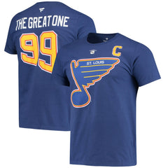NHL Blue Wayne Gretzky St. Louis Blues Fanatics Authentic Stack Retired Player Nickname & Number T-Shirt
