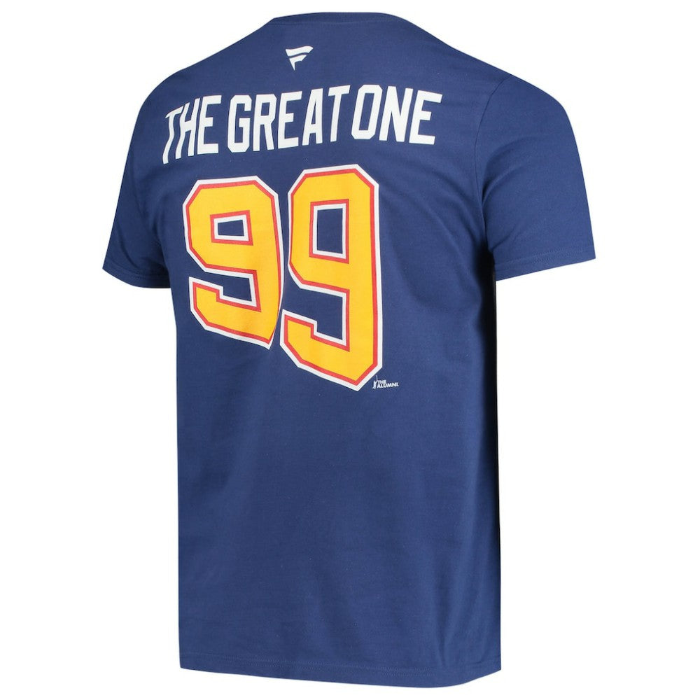 NHL Blue Wayne Gretzky St. Louis Blues Fanatics Authentic Stack Retired Player Nickname & Number T-Shirt