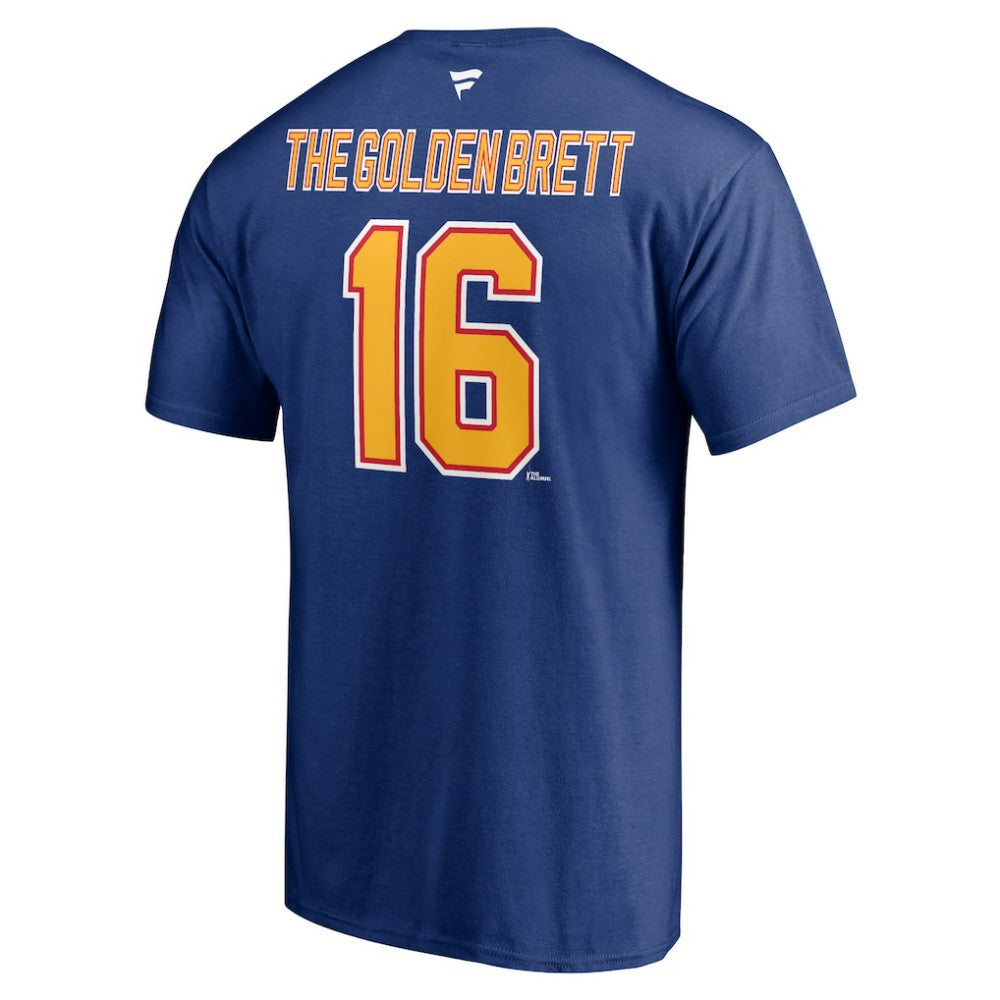 NHL Blue Brett Hull St. Louis Blues Fanatics Authentic Stack Retired Player Nickname & Number T-Shirt
