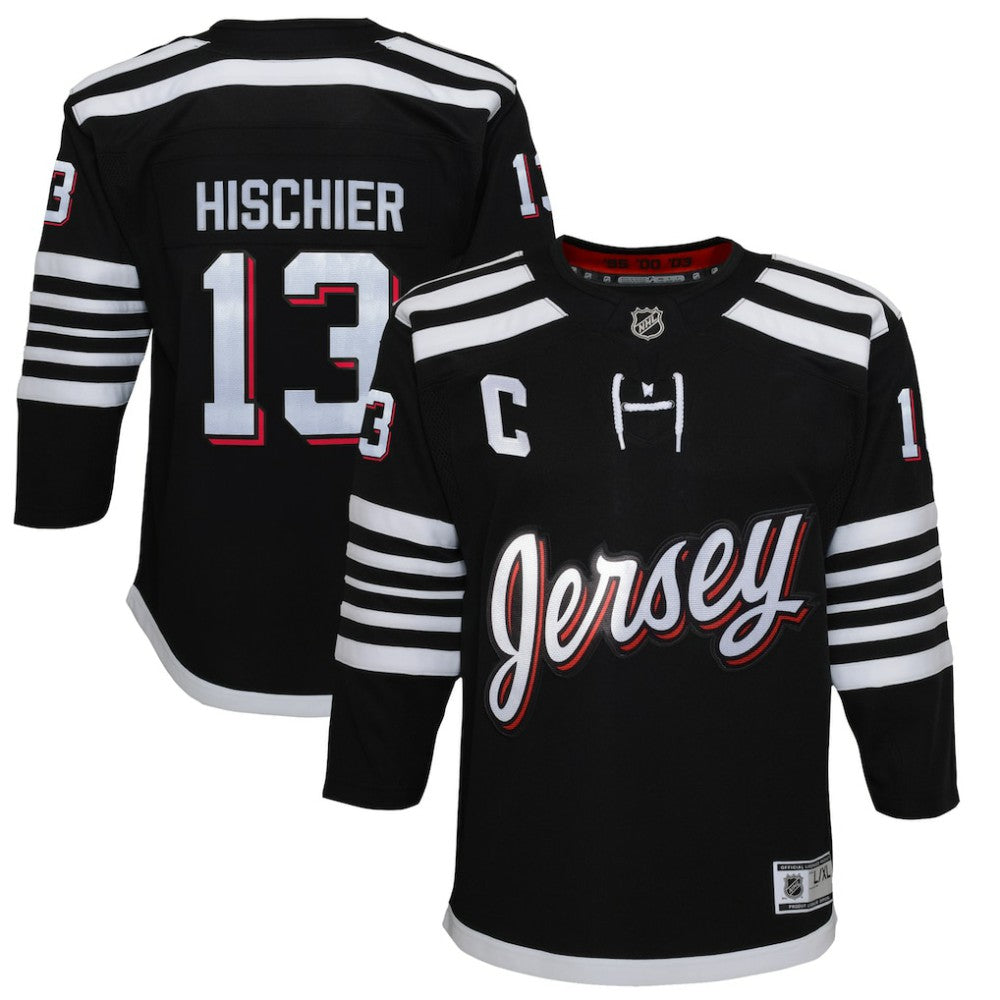 NHL Black Nico Hischier New Jersey Devils Youth 2021/22 Alternate Premier Player Jersey
