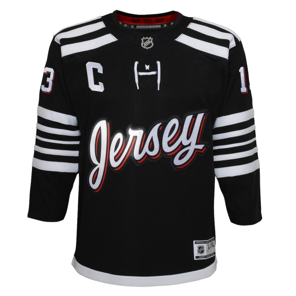 NHL Black Nico Hischier New Jersey Devils Youth 2021/22 Alternate Premier Player Jersey