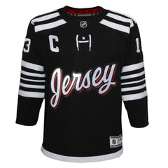 NHL Black Nico Hischier New Jersey Devils Youth 2021/22 Alternate Premier Player Jersey