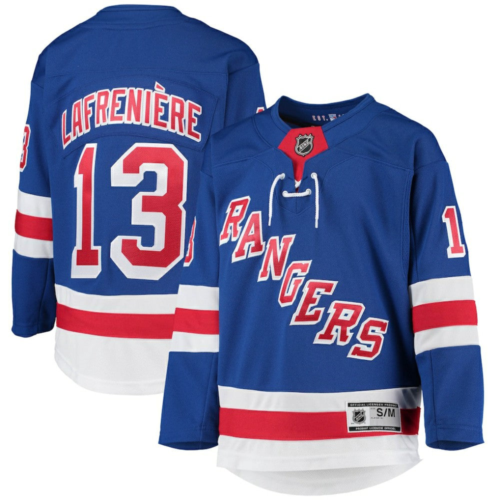 NHL Blue Alexis Lafreniere New York Rangers Youth Home Premier Player Jersey