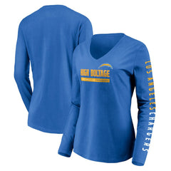 Women's Slogan V-Neck Long Sleeve T-Shirt - Los Angeles Chargers