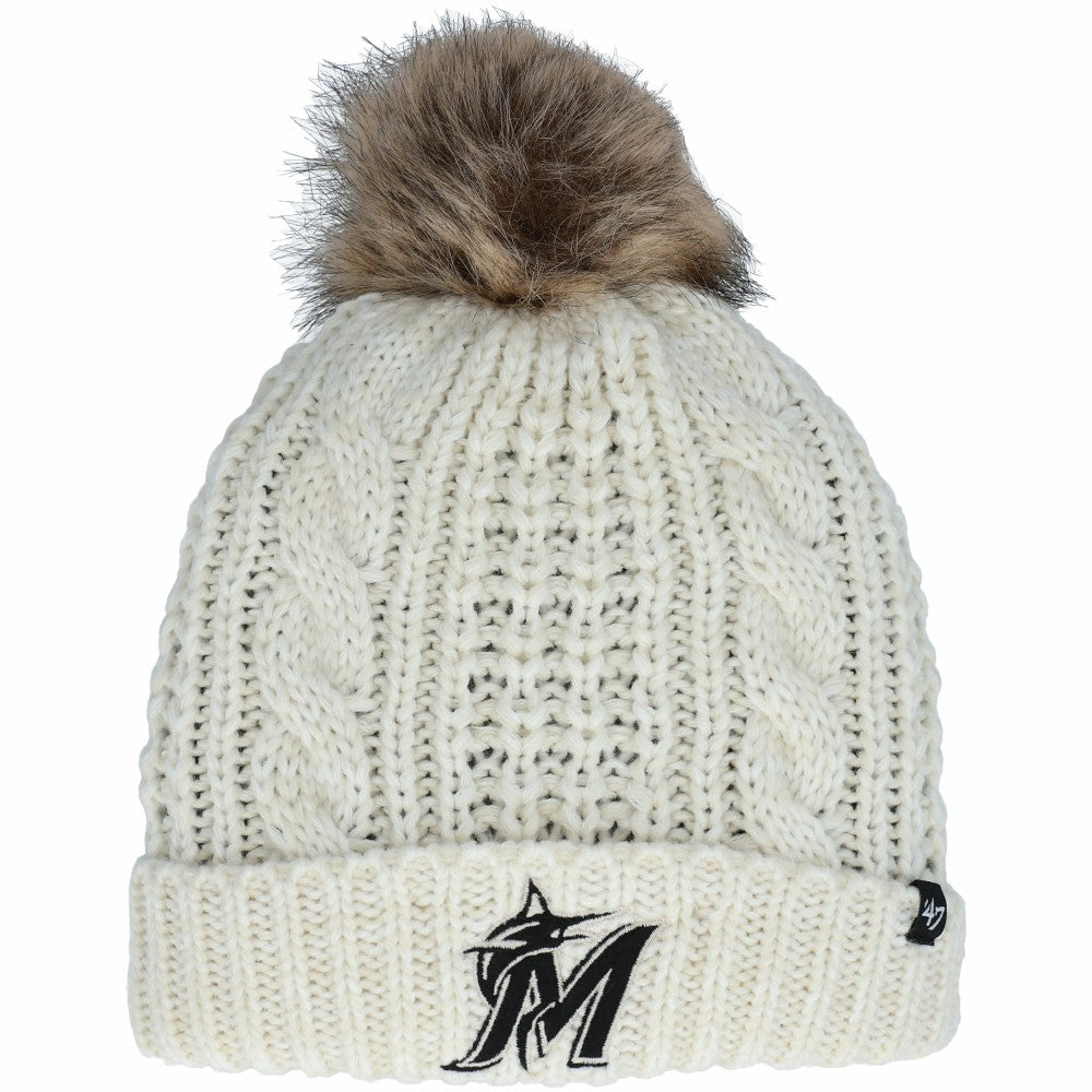 MLB Miami Marlins '47 Women's Meeko Cuffed Knit Hat with Pom