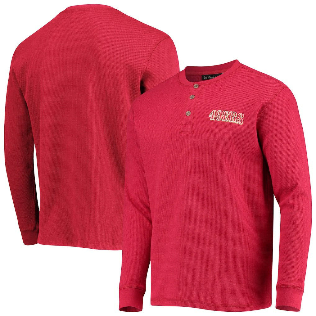 Dunbrooke Logo Maverick Thermal Henley Long Sleeve T-Shirt - San Francisco 49ers
