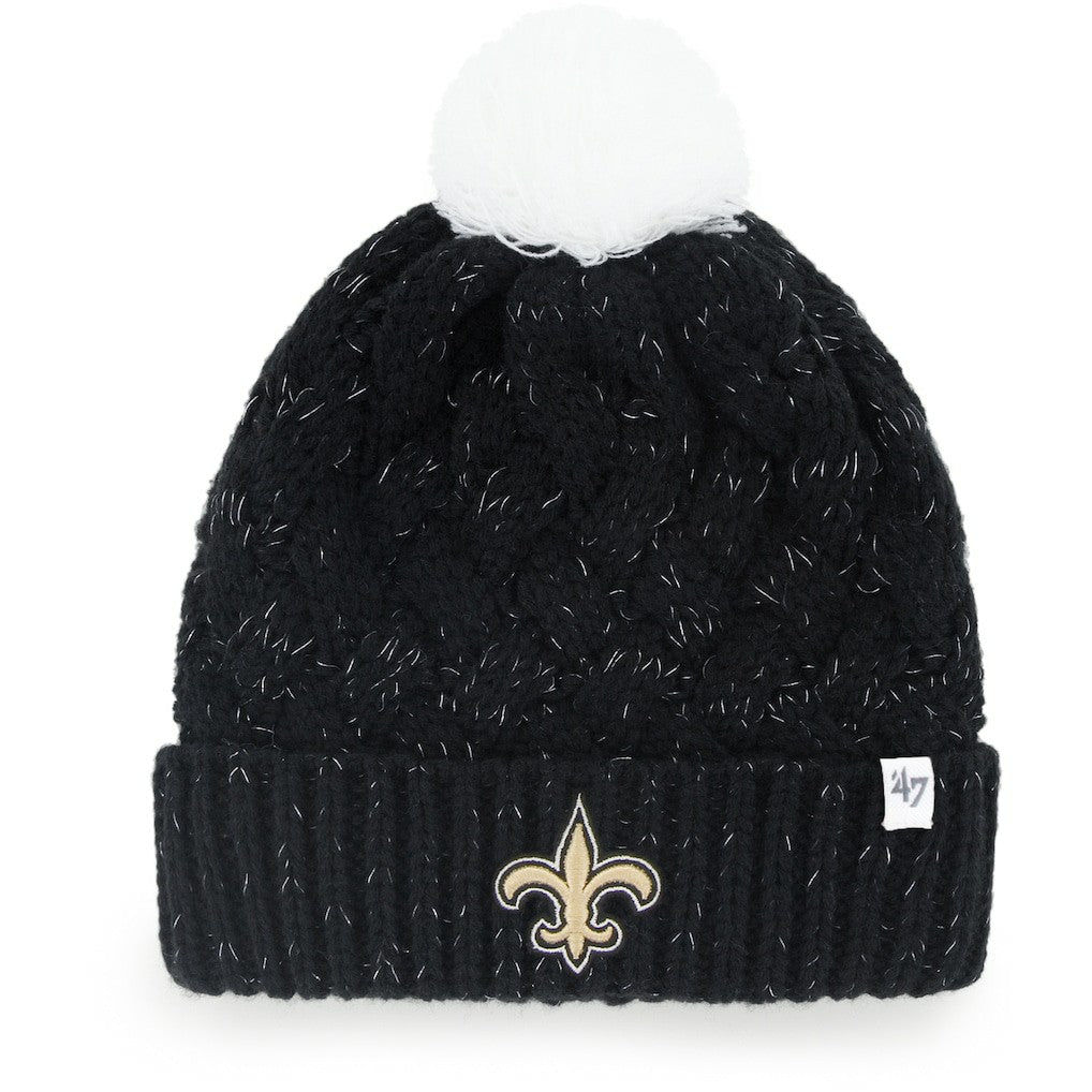 '47 Women's Fiona Logo Cuffed Knit Hat with Pom - New Orleans Saints