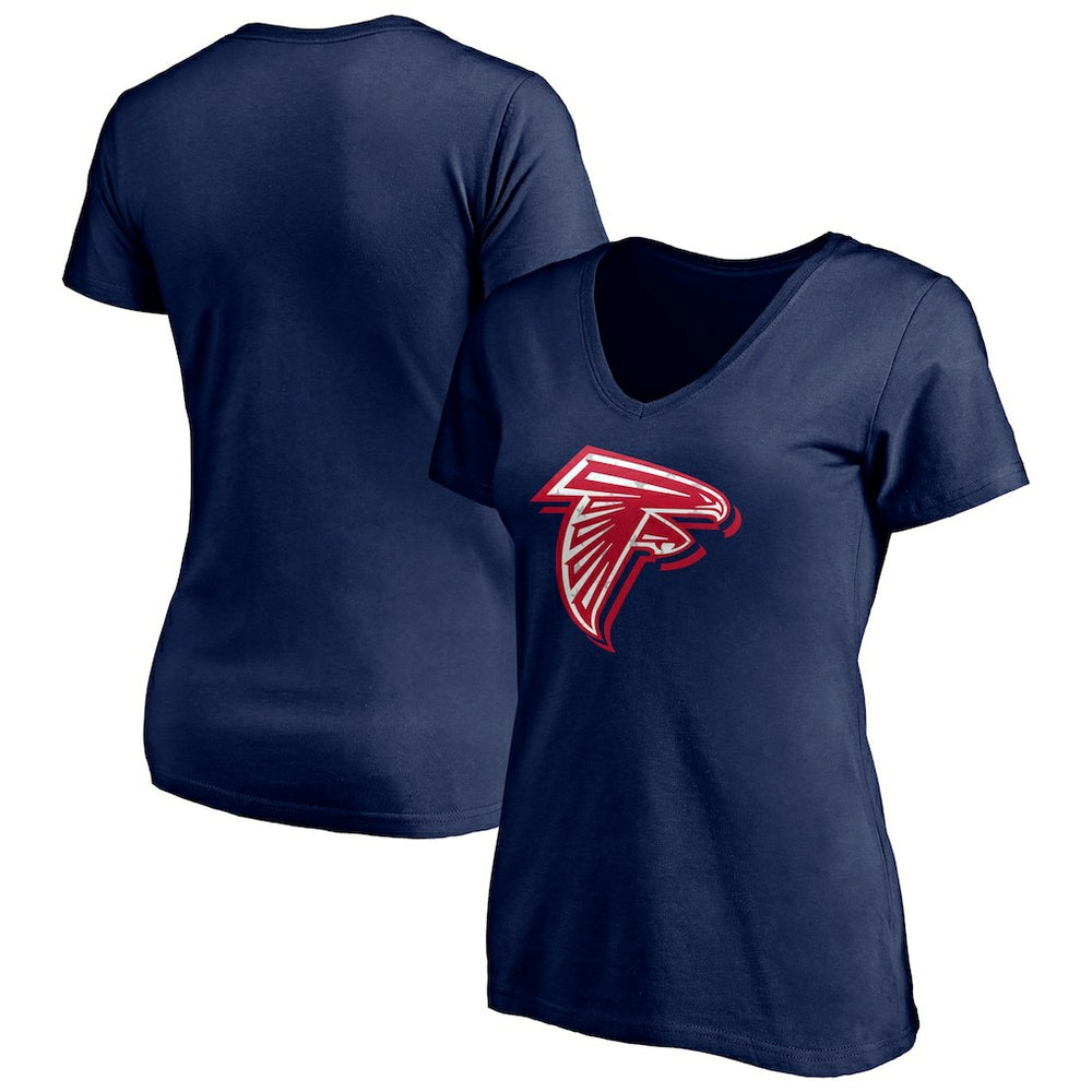 Women's Red White and Team V-Neck T-Shirt - Atlanta Falcons