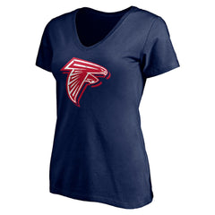 Women's Red White and Team V-Neck T-Shirt - Atlanta Falcons