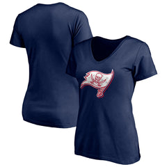 Women's Red White and Team V-Neck T-Shirt - Tampa Bay Buccaneers