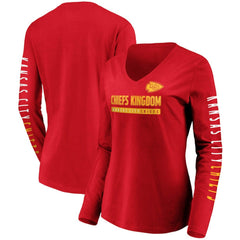 Women's Slogan V-Neck Long Sleeve T-Shirt - Kansas City Chiefs
