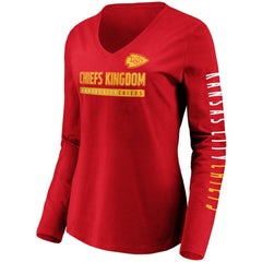 Women's Slogan V-Neck Long Sleeve T-Shirt - Kansas City Chiefs