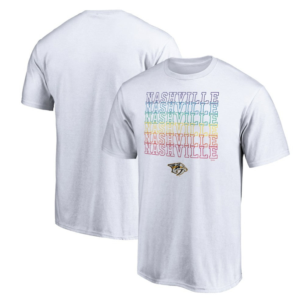 NHL White Nashville Predators City Pride T-Shirt