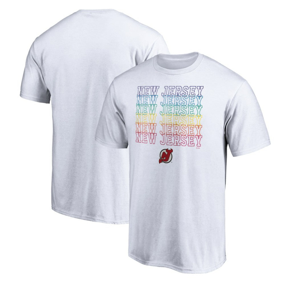 NHL White New Jersey Devils City Pride T-Shirt