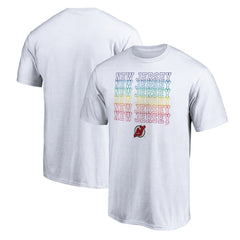 NHL White New Jersey Devils City Pride T-Shirt