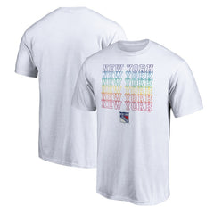 NHL White New York Rangers City Pride T-Shirt