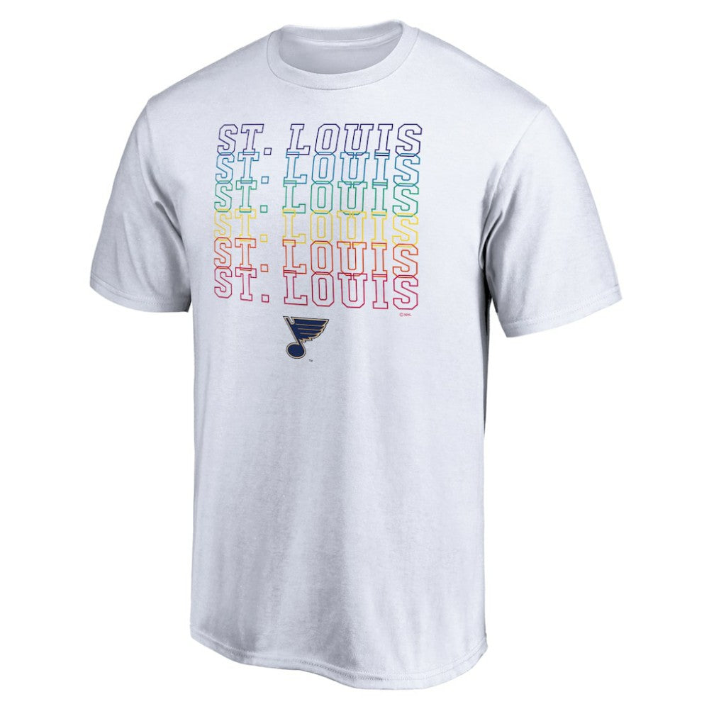 NHL White St. Louis Blues City Pride T-Shirt