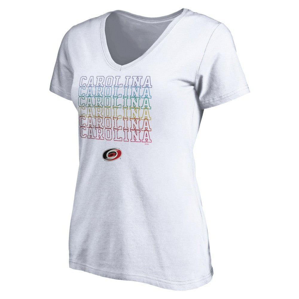 NHL White Carolina Hurricanes Women's City Pride V-Neck T-Shirt