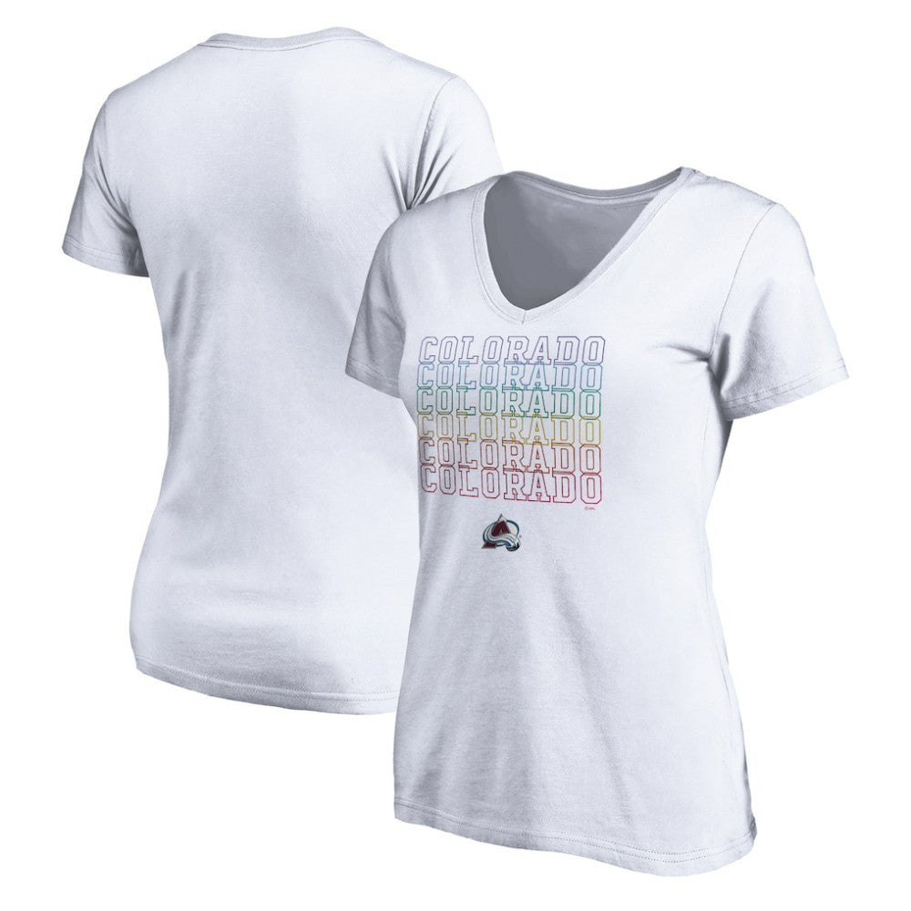 NHL White Colorado Avalanche Women's City Pride V-Neck T-Shirt
