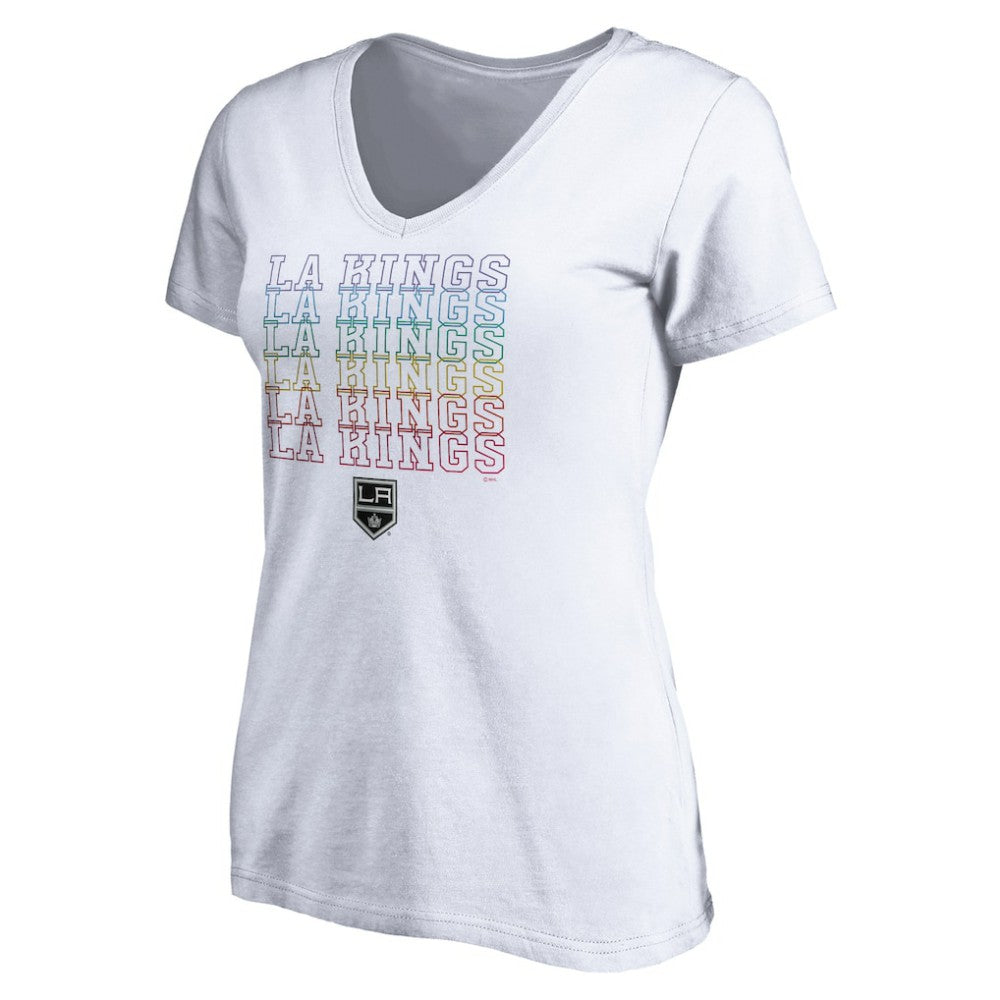 NHL White Los Angeles Kings Women's City Pride V-Neck T-Shirt