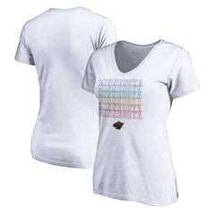 NHL White Minnesota Wild Women's City Pride V-Neck T-Shirt