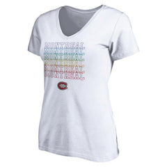 NHL White Montreal Canadiens Women's City Pride V-Neck T-Shirt