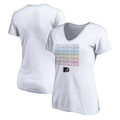 NHL White Philadelphia Flyers Women's City Pride V-Neck T-Shirt