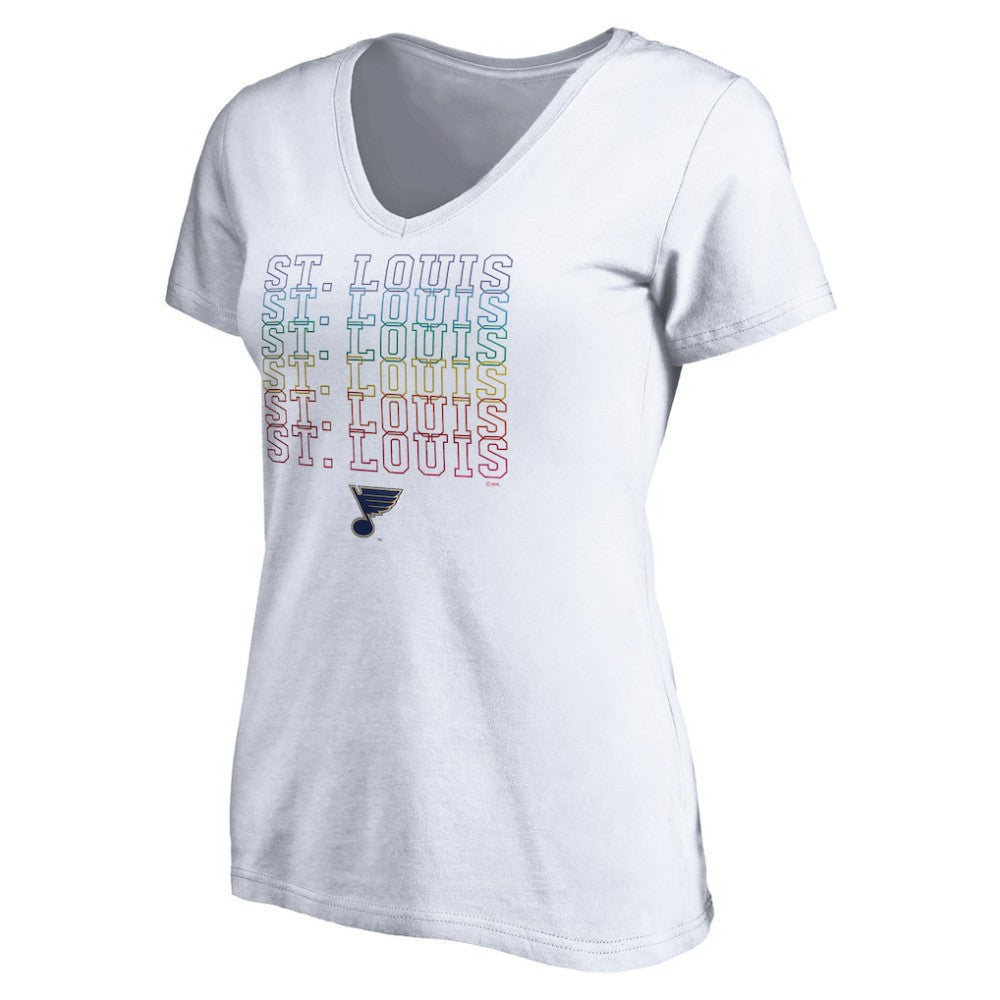 NHL White St. Louis Blues Women's City Pride V-Neck T-Shirt