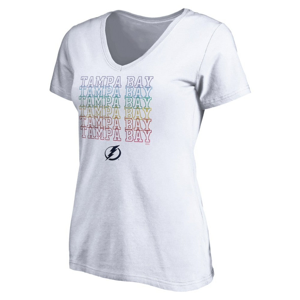 NHL White Tampa Bay Lightning Women's City Pride V-Neck T-Shirt