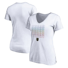 NHL White Vegas Golden Knights Women's City Pride V-Neck T-Shirt