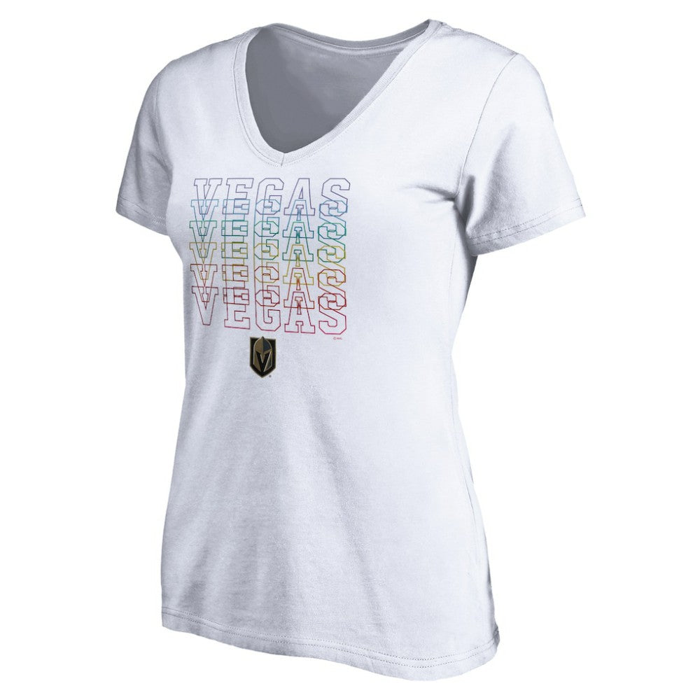 NHL White Vegas Golden Knights Women's City Pride V-Neck T-Shirt