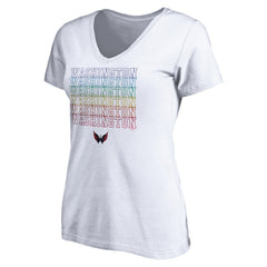 NHL White Washington Capitals Women's City Pride V-Neck T-Shirt