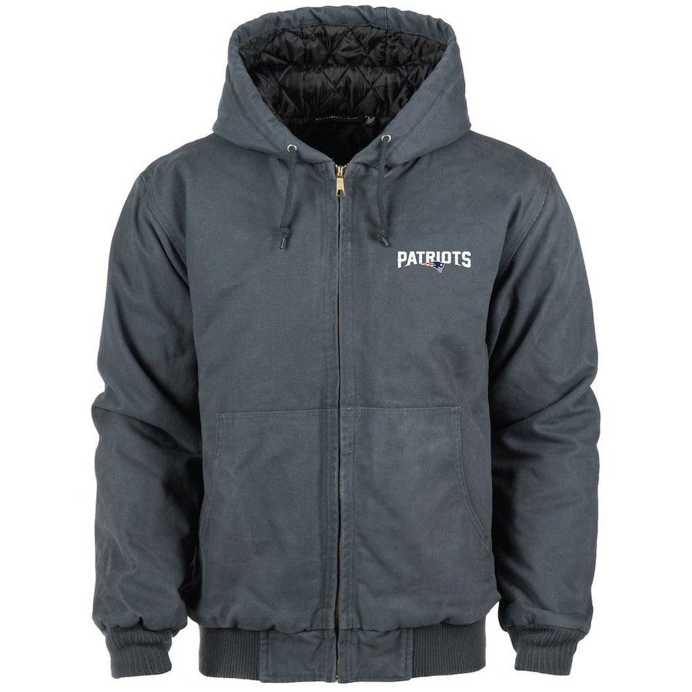 Dunbrooke Big & Tall Dakota Canvas Hoodie Full-Zip Jacket - New England Patriots