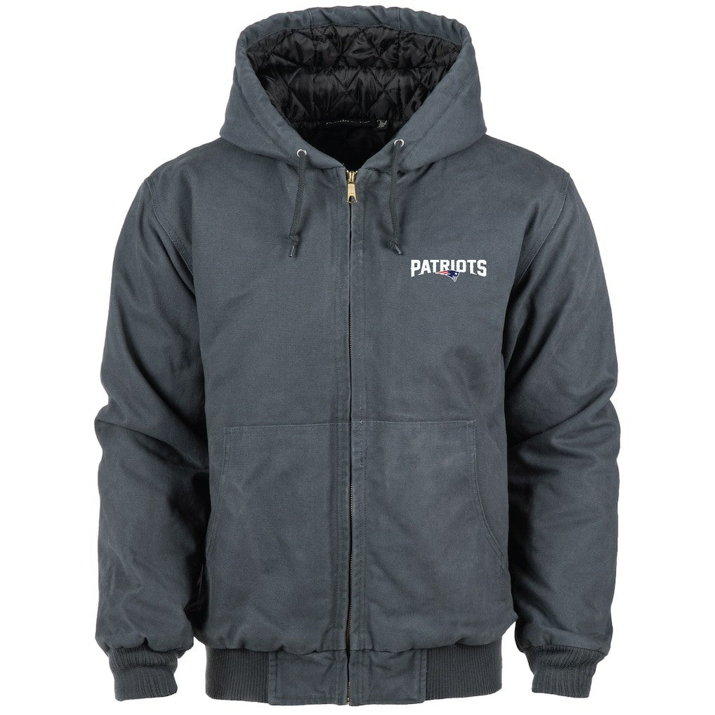 Dunbrooke Big & Tall Dakota Canvas Hoodie Full-Zip Jacket - New England Patriots
