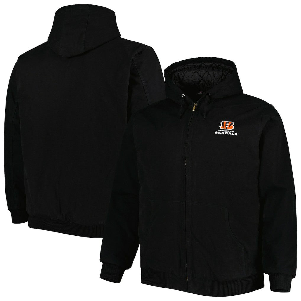 Dunbrooke Big & Tall Dakota Canvas Hoodie Full-Zip Jacket - Cincinnati Bengals