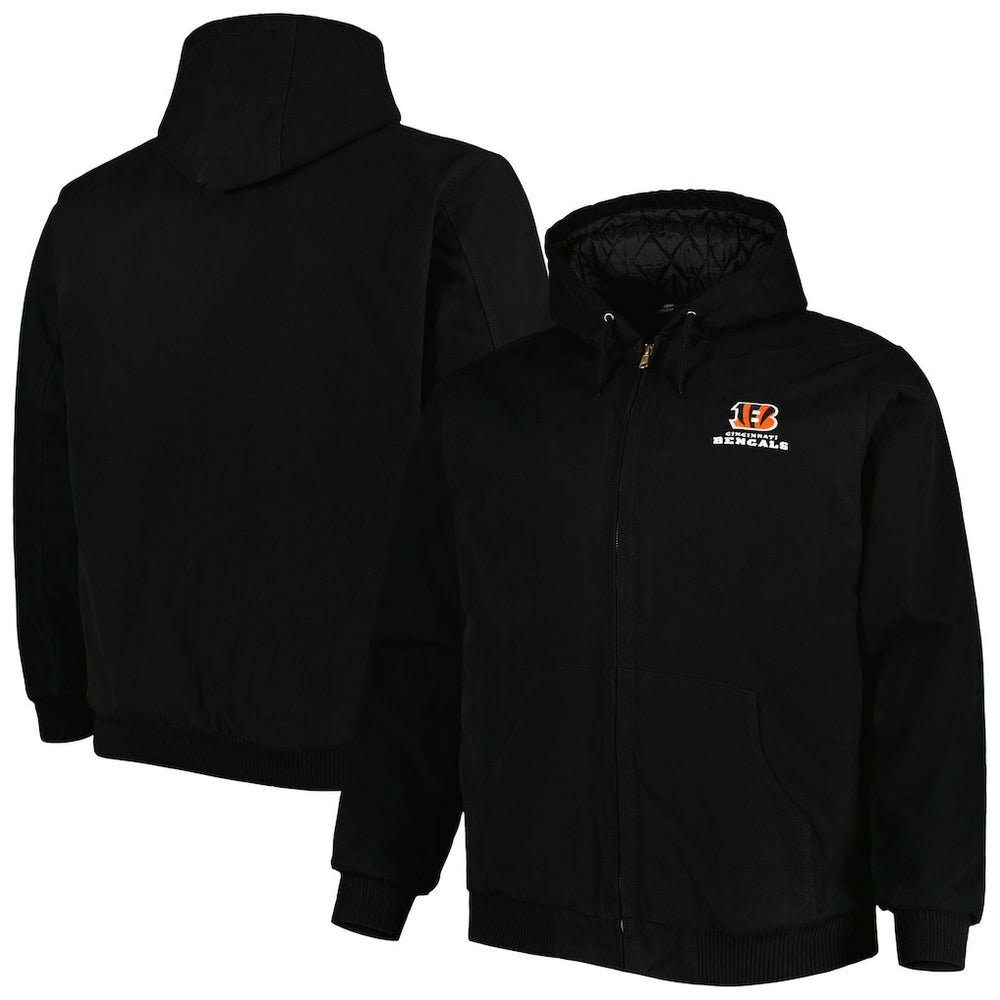 Dunbrooke Big & Tall Dakota Canvas Hoodie Full-Zip Jacket - Cincinnati Bengals
