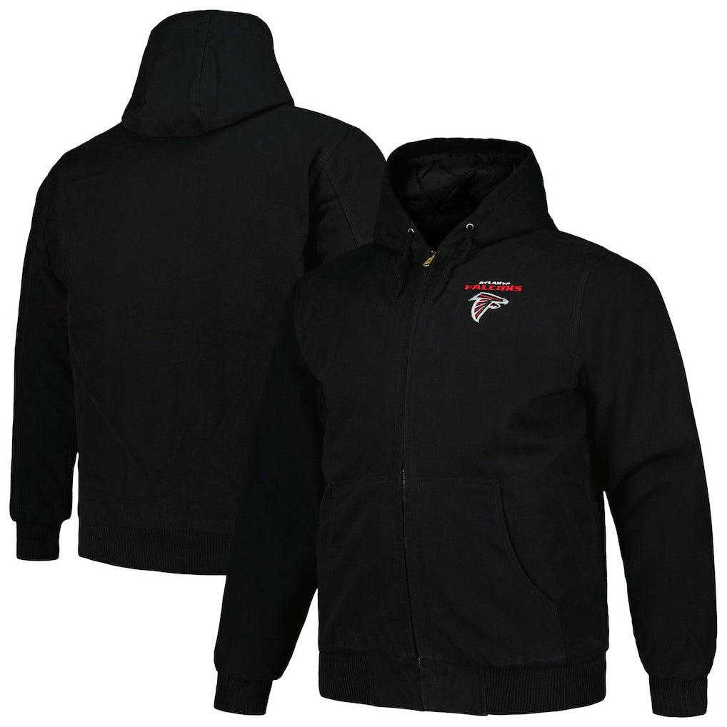 Dunbrooke Big & Tall Dakota Canvas Hoodie Full-Zip Jacket - Atlanta Falcons