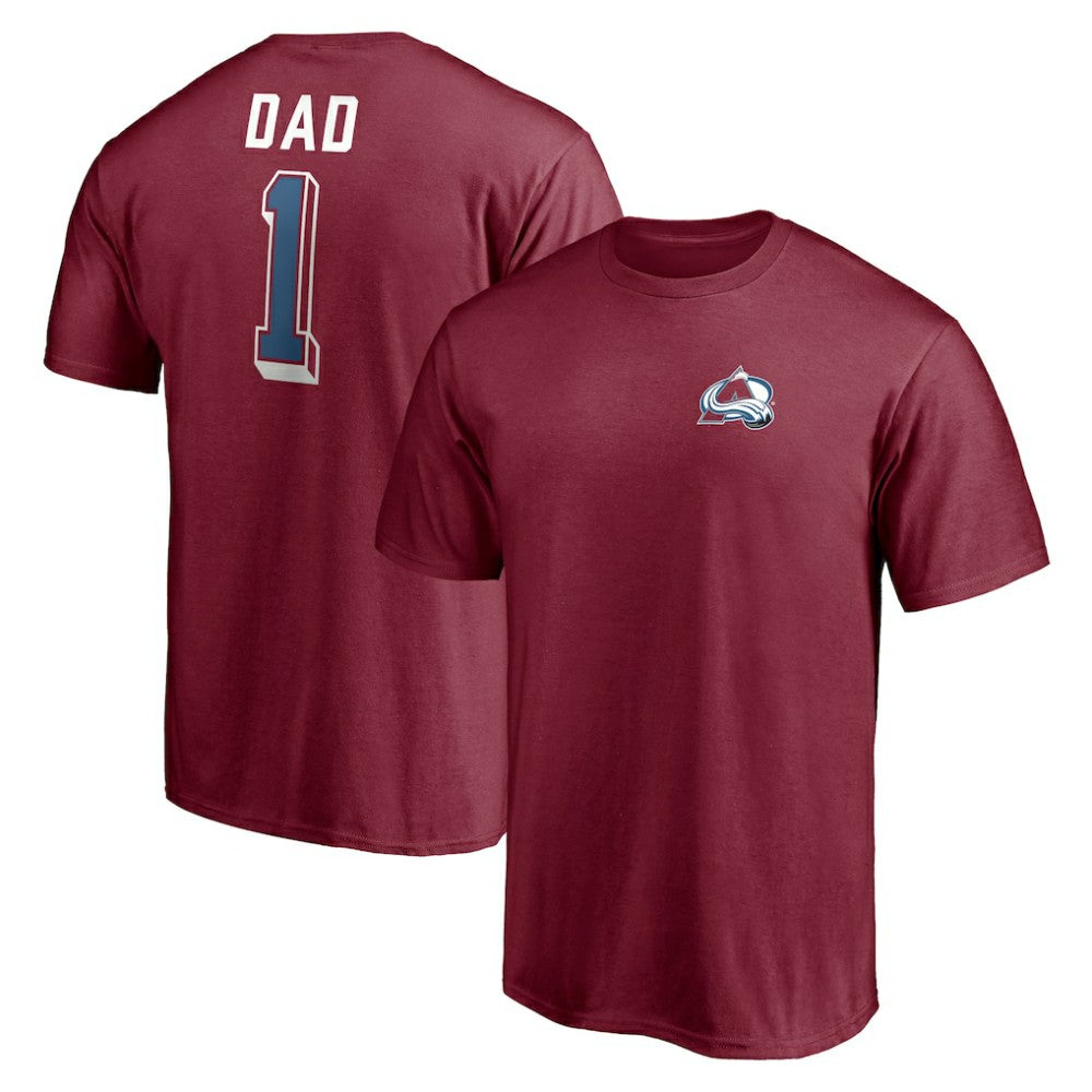NHL Garnet Colorado Avalanche Number One Dad Logo T-Shirt