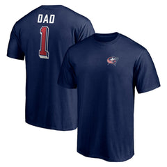 NHL Navy Columbus Blue Jackets Number One Dad Logo T-Shirt
