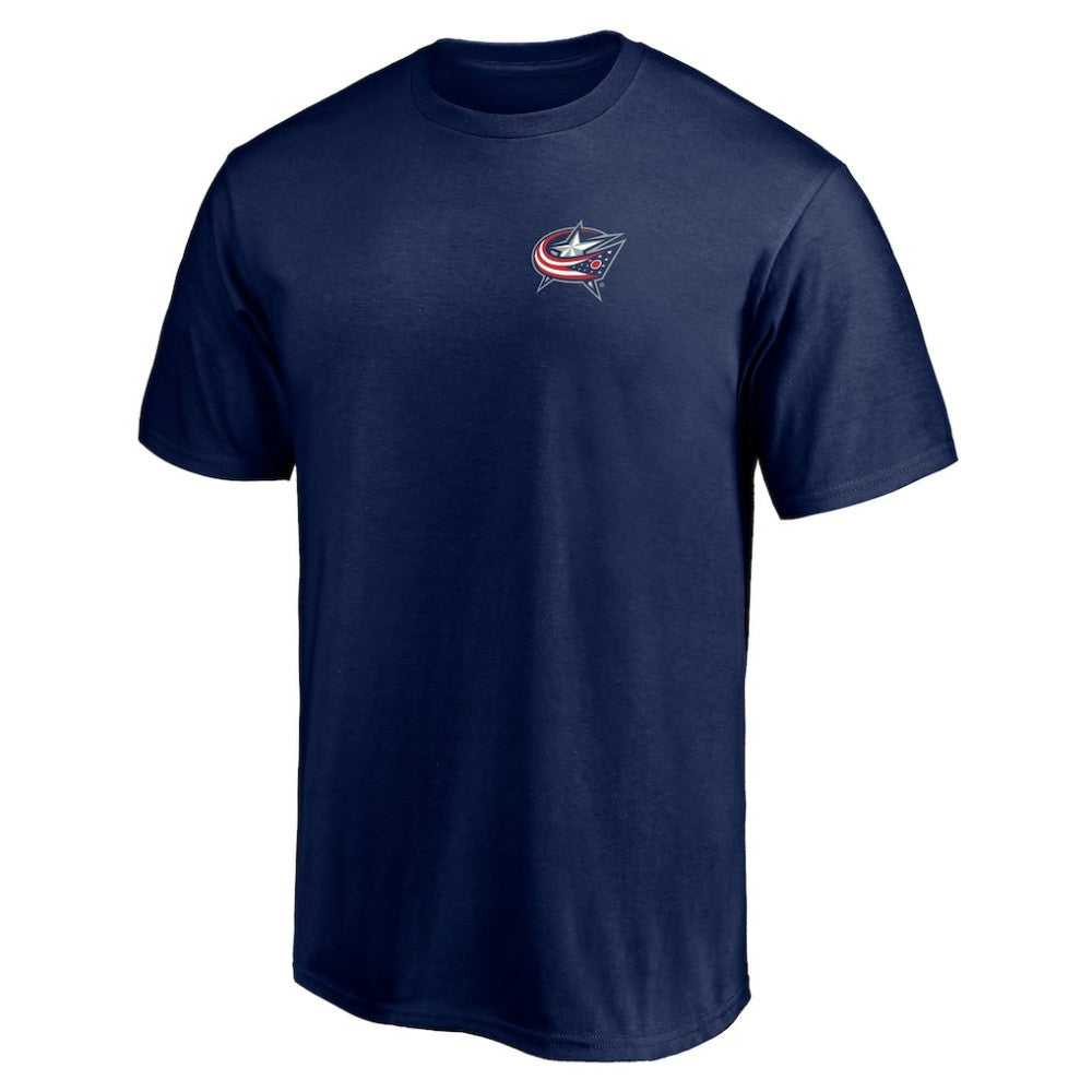 NHL Navy Columbus Blue Jackets Number One Dad Logo T-Shirt
