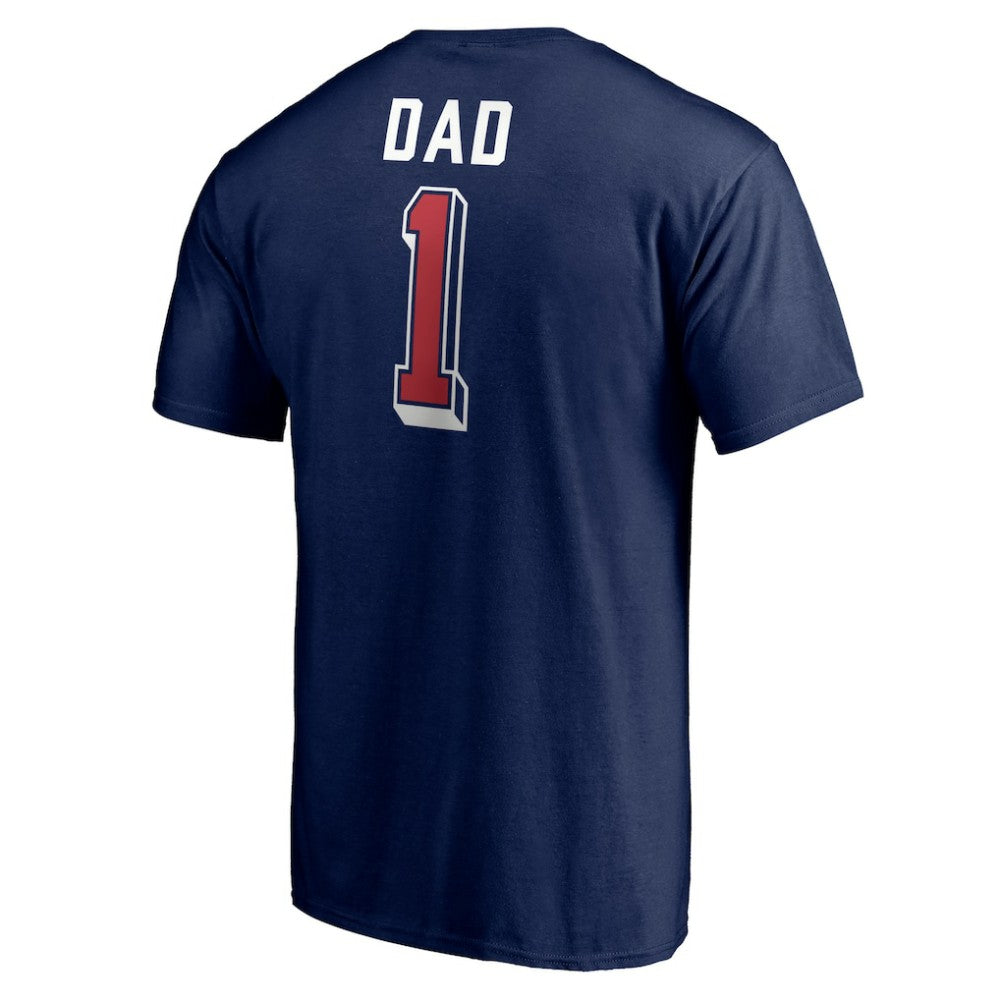 NHL Navy Columbus Blue Jackets Number One Dad Logo T-Shirt