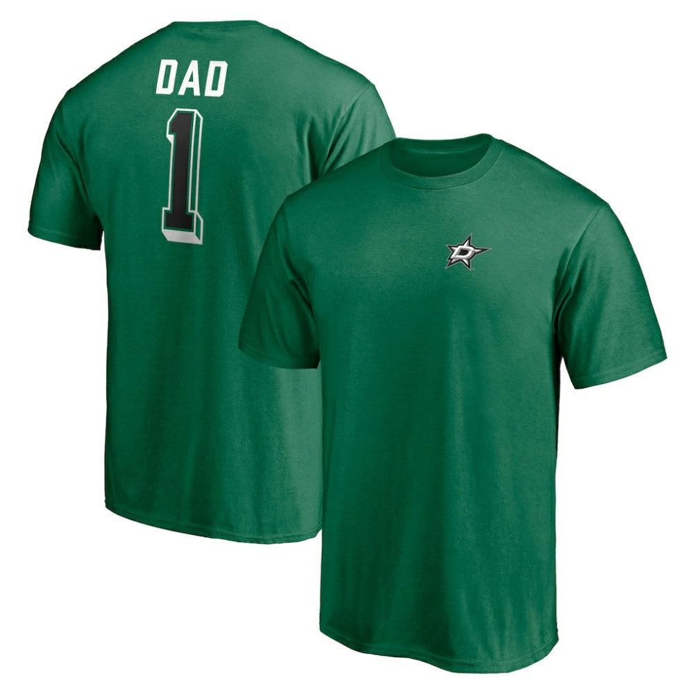 NHL Green Dallas Stars Number One Dad Logo T-Shirt