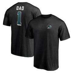 NHL Black San Jose Sharks Number One Dad Logo T-Shirt