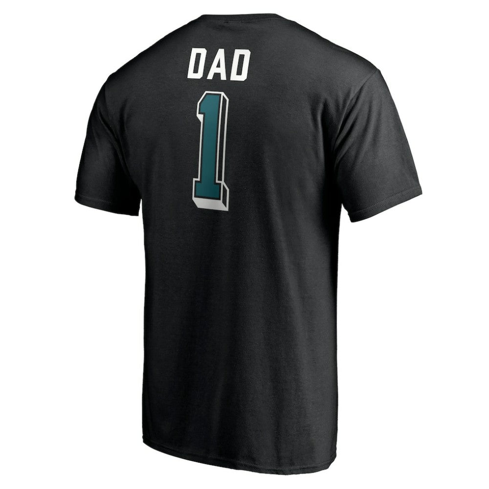 NHL Black San Jose Sharks Number One Dad Logo T-Shirt