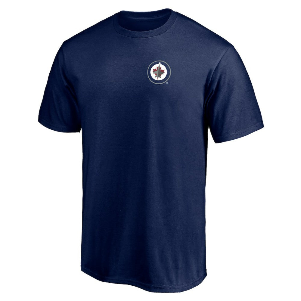 NHL Navy Winnipeg Jets Number One Dad Logo T-Shirt